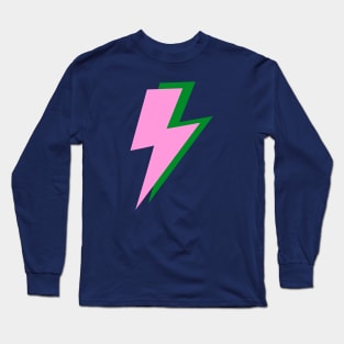 Pink and Green Shadow Double Lightning Bolt Long Sleeve T-Shirt